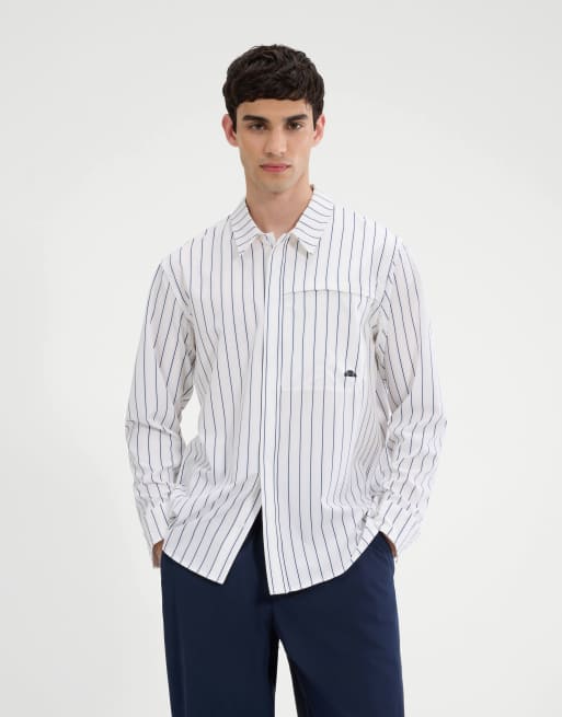 ellesse Revonali long sleeve shirt in off white in off white