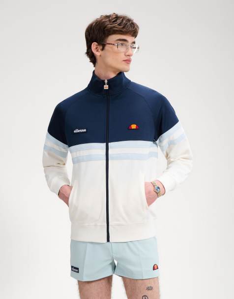 ellesse Rimini track jacket in off white/navy - view 1