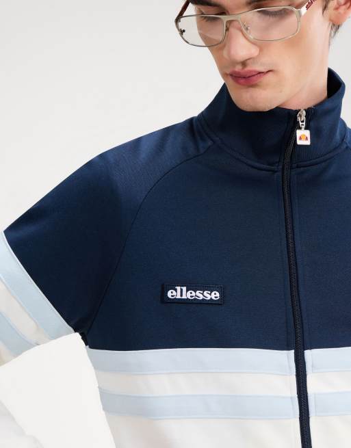 ellesse Rimini track jacket in off white/navy, 3 of 4