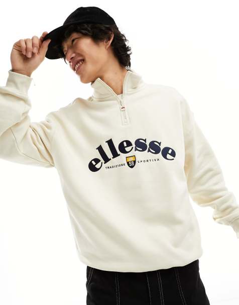 ellesse - Roane - Råhvid sweatshirt med 1/2 lynlås - view 1