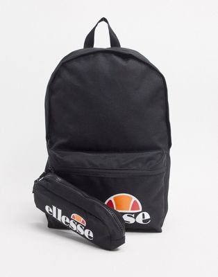 ellesse Rolby backpack & pencil case set in black