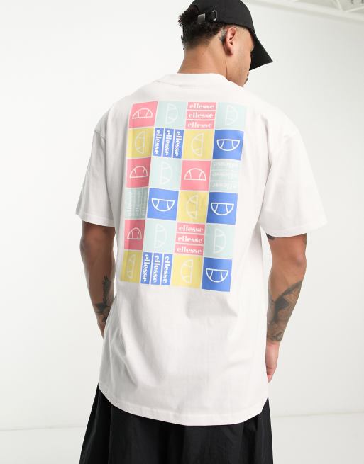 ellesse – Rolletto – Biały T-shirt z nadrukiem z motywem kwiatów na plecach 