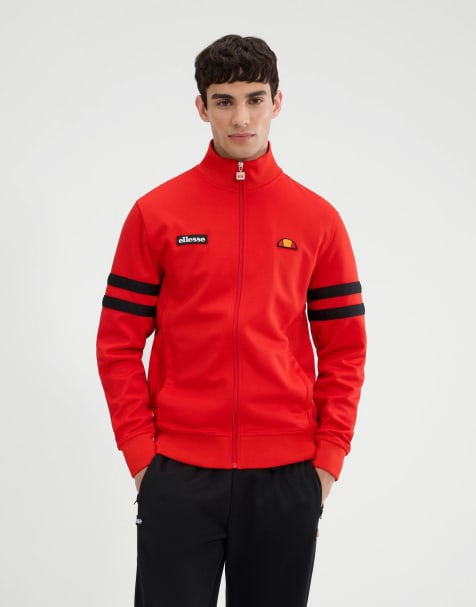 ellesse Roma long sleeve track jacket in red - view 1