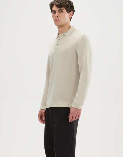 ellesse Romaldro ls polo in sand - view 1