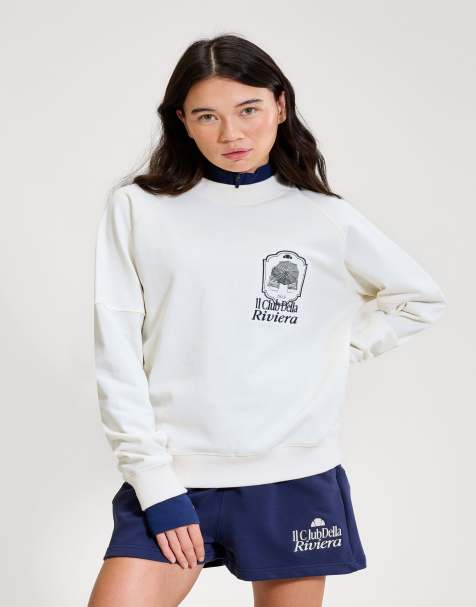 ellesse Rosmara sweatshirt in off white/dark blue - view 1
