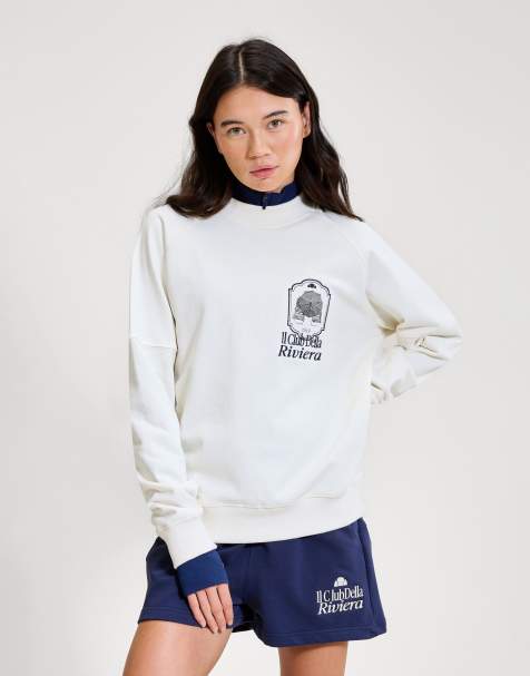 ellesse Rosmara sweatshirt in off white/dark blue