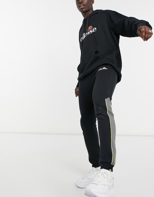 ellesse Ross color block sweatpants in black