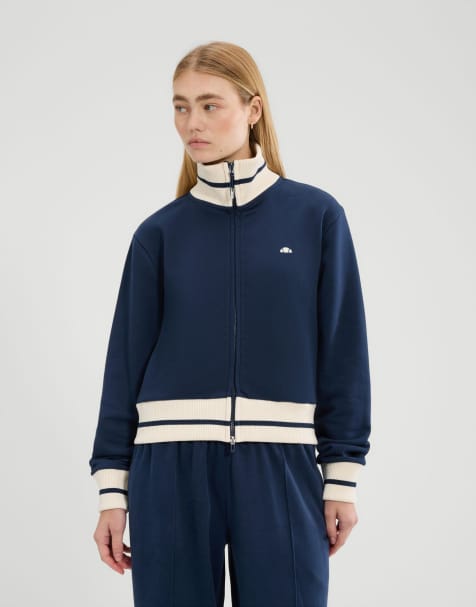 ellesse Sanita full long sleeve zip jacket in navy