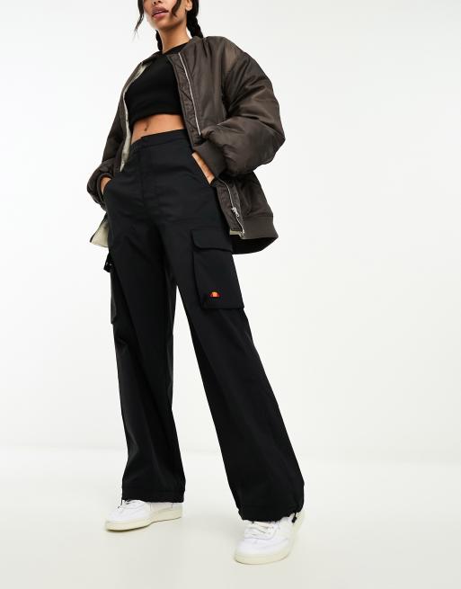 ASOS DESIGN pull on pants with contrast panel in black