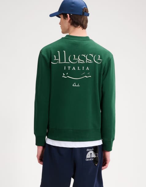 ellesse Scroll sweatshirt in dark green - view 1