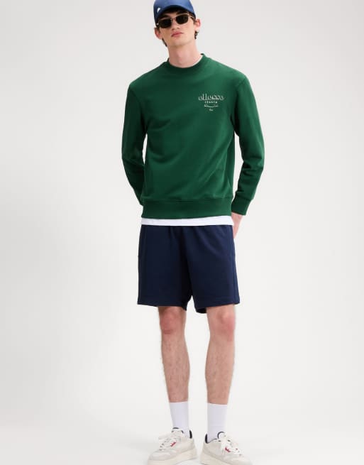 ellesse Scroll sweatshirt in dark green, 3 of 4