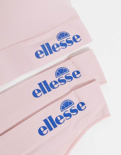 Ellesse seamfree bra and 2 pack thong set in pink