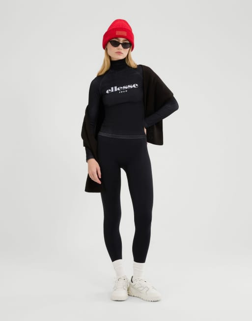ellesse Serlo long sleeve seamless base layer top in black, 3 of 4