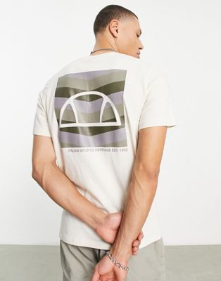 ellesse Sestra t-shirt with back print in off white