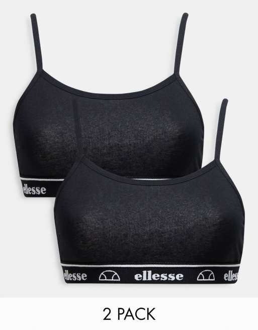 ellesse - Set van 2 bralettes met open achterkant in zwart