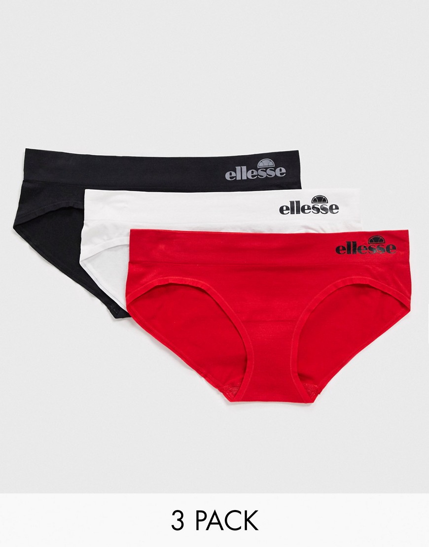 Ellesse - Set van 3 naadloze onderbroeken in grijs/zwart/rood-Multikleur