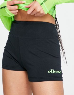 ellesse booty shorts with logo pannelling in black - ASOS Price Checker