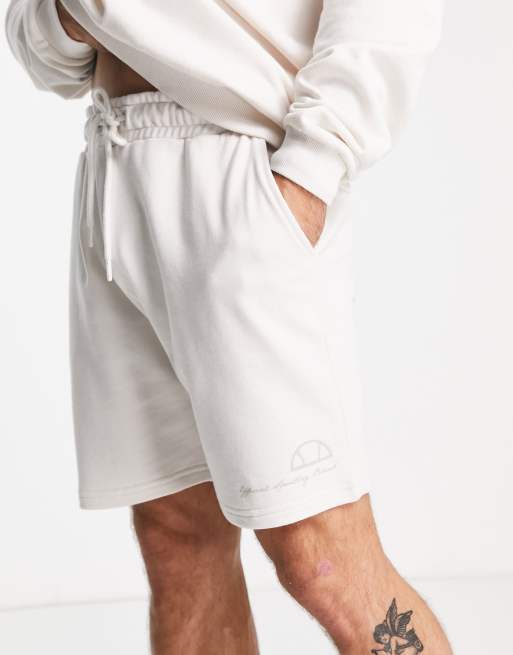 ellesse shorts with logo in off white