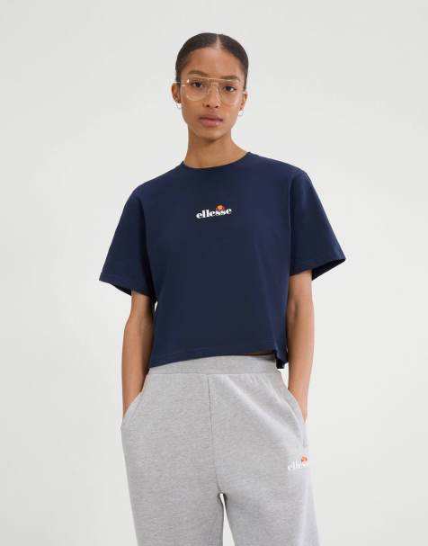 ellesse Silinto 2 cropped tee in navy