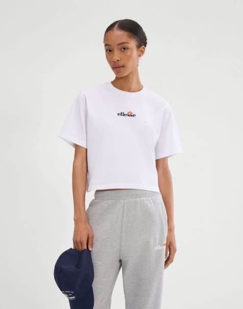 ellesse Silinto 2 cropped tee in white - view 1