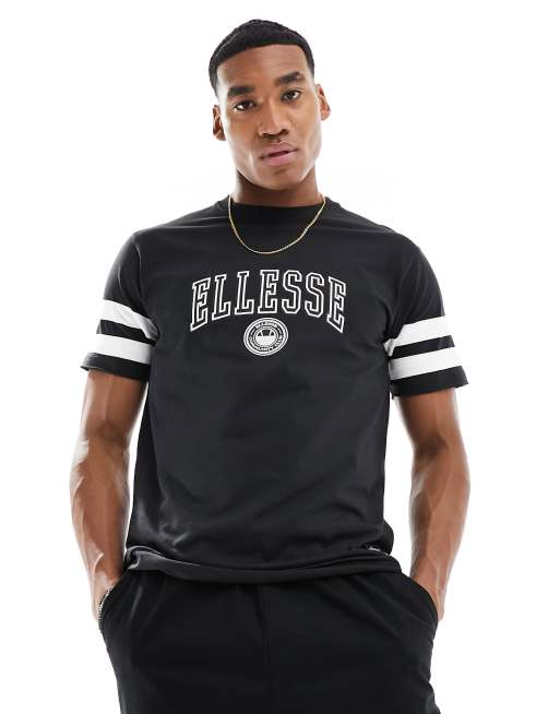 ellesse – Slateno – College-T-Shirt in verwaschenem Schwarz