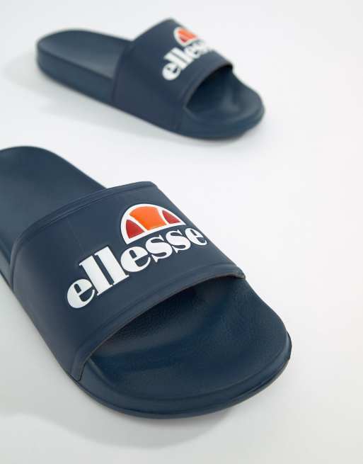 ellesse sliders with large logo in navy ASOS