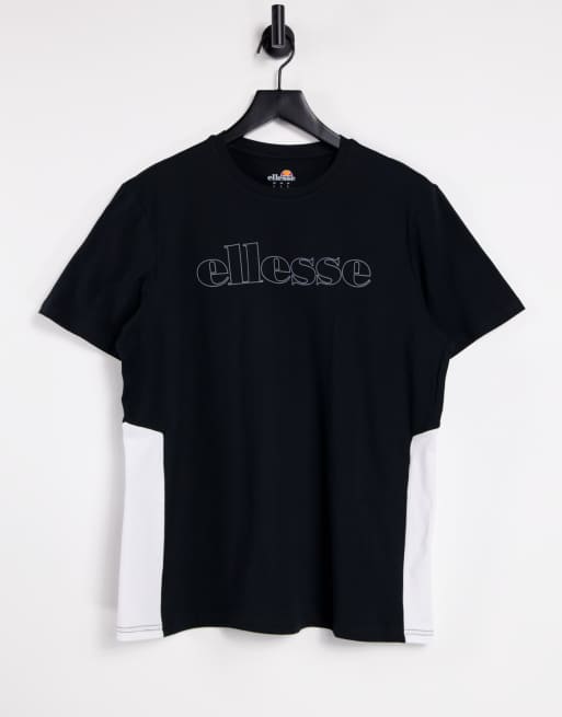 ellesse - Sort T-shirt med reflekterende logo foran