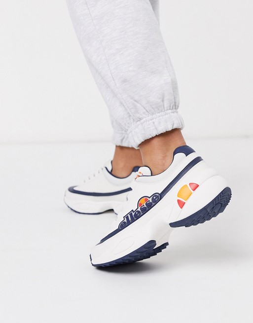 Ellesse Sparta chunky logo trainers in triple white
