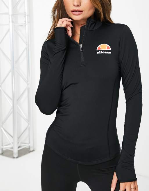 ellesse sport 1/4 zip jumper in black