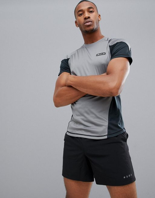 ellesse Sports Eezio t-shirt with contrast panels in grey | ASOS