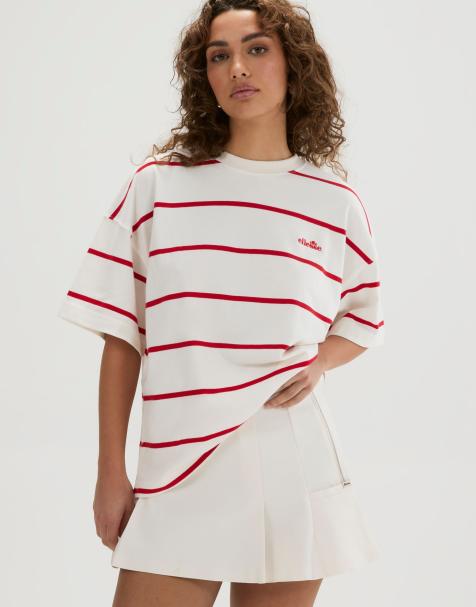 ellesse Statte t-shirt in off white/red - view 1