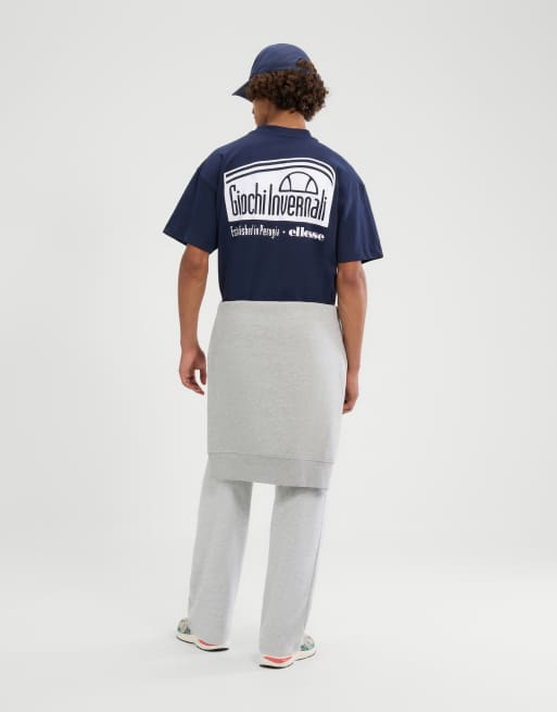 ellesse Suaven short sleeve graphic t-shirt in navy in navy