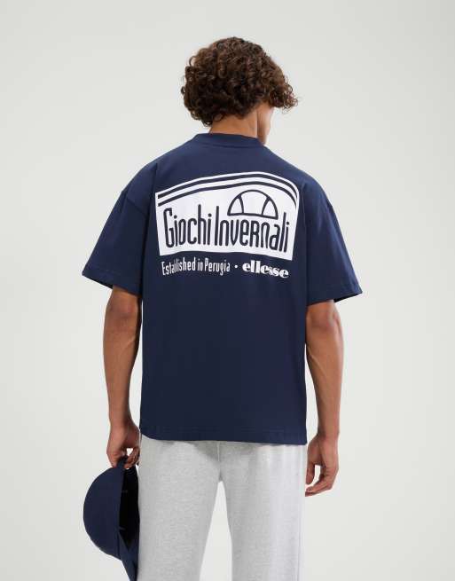 ellesse Suaven short sleeve graphic t-shirt in navy, 4 of 4