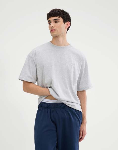ellesse Suisio t-shirt in light grey marl