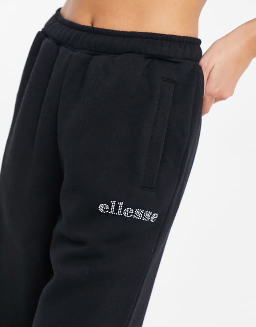 ellesse – Svarta mjukisbyxor med strasslogga - endast hos ASOS, 3 av 4