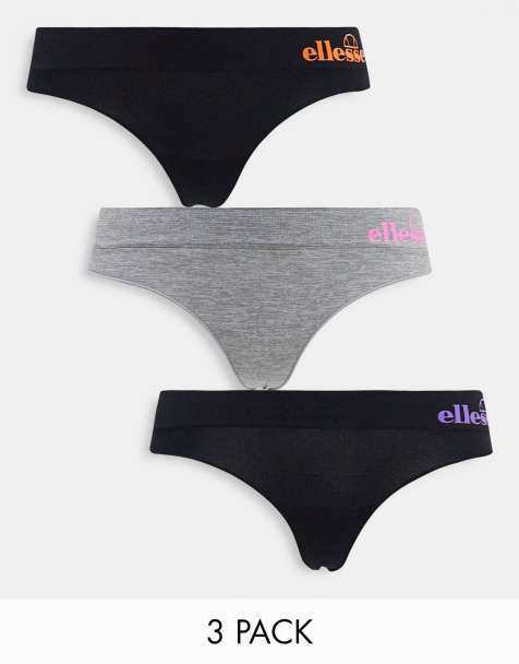 ellesse – Svarta och grå stringtrosor i seamless-design, 3-pack - BLACK - view 1