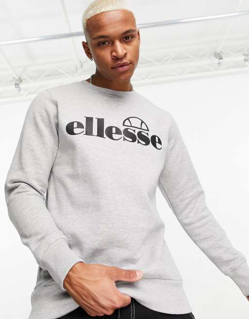 ellesse Sweatshirt in Grau mit gro em Logo ASOS