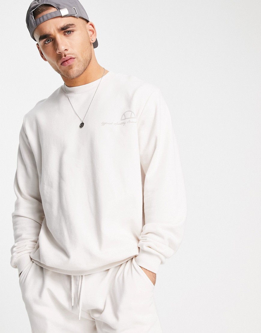 ellesse sweatshirt with back print in off white