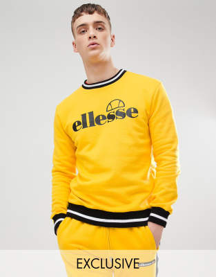 ellesse sweatshirt with contrast rib in 