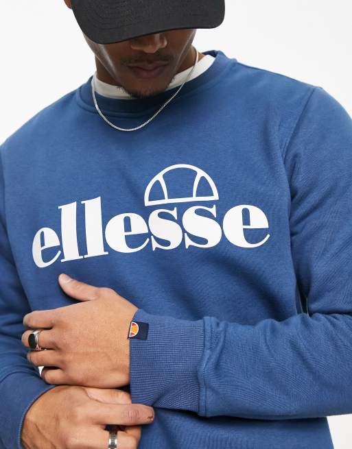 ellesse sweatshirt with large logo in blue ASOS