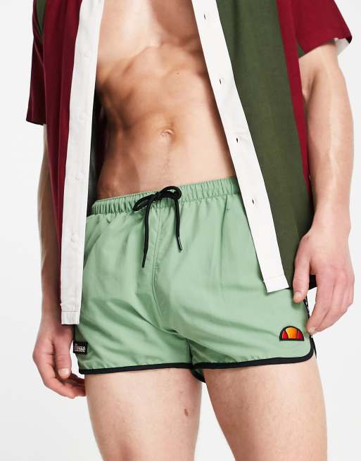 ellesse swim short with taping in khaki ASOS