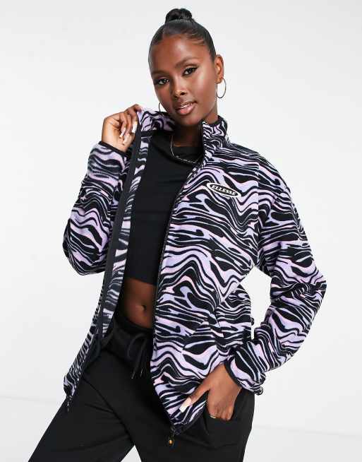ellesse swirl print fleece in purple