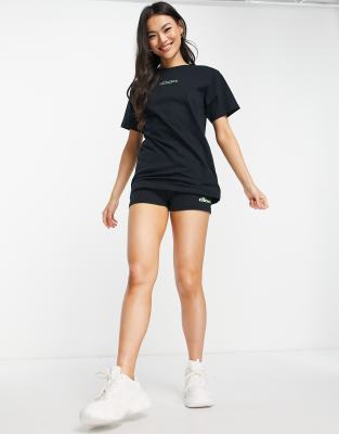 T-shirt boyfriend nera con logo-Nero - ellesse T-shirt donna  - immagine2