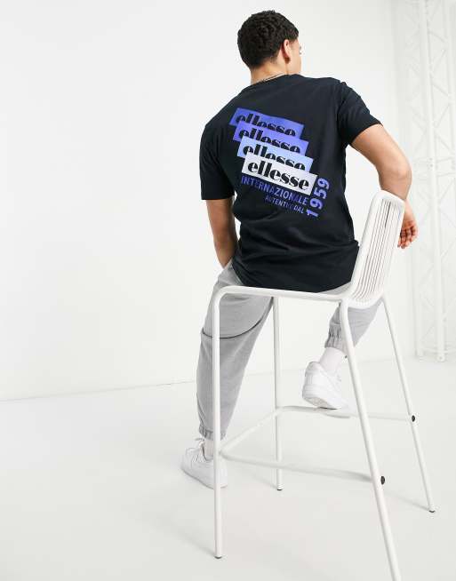 ellesse – T-Shirt in Schwarz mit Rückenprint, 4 von 4