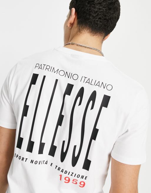 ellesse T Shirt in WeiB mit Ruckenprint ASOS