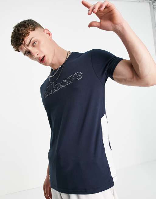 ellesse - T-shirt met reflecterend logo op de borst in marineblauw