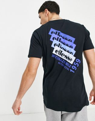 ellesse t-shirt with back print in black