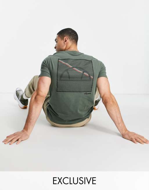 ellesse t-shirt with back print in khaki exclusive to ASOS
