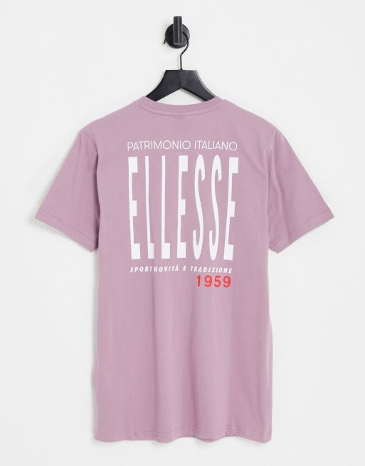 ellesse t shirt with back print in pink ASOS