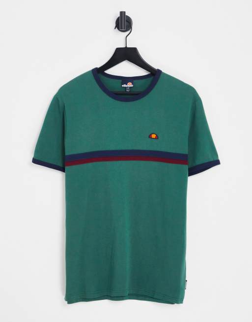 ellesse t-shirt with stripe in green